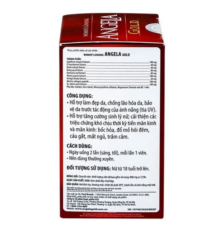 VIÊN UỐNG ANGELA GOLD ( 60 VIÊN)
