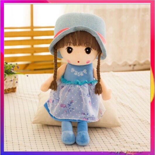 Búp bê cô gái cộc tay nhồi bông cao cấp loại 60cm Hồng nhạt