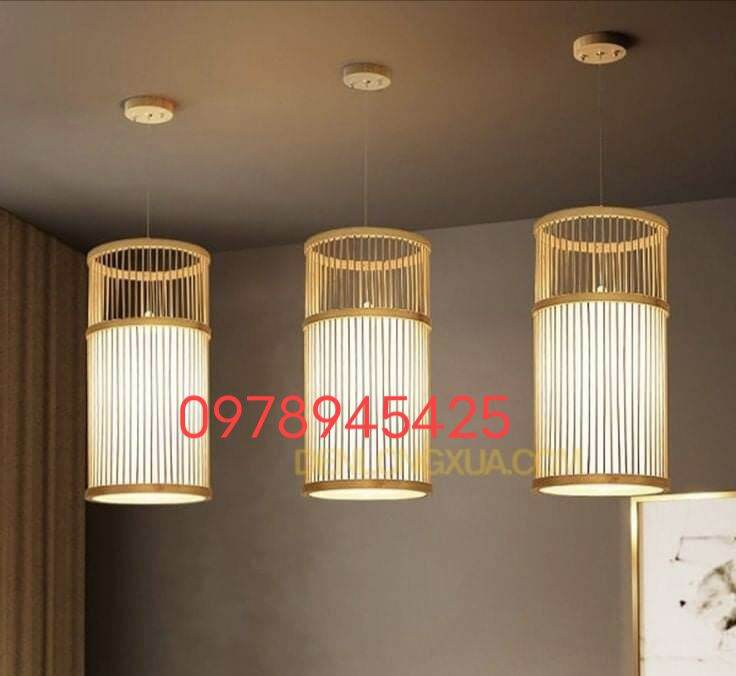 Combo 3 đèn mây tre đèn tre đèn thả mây tre decor đẹp