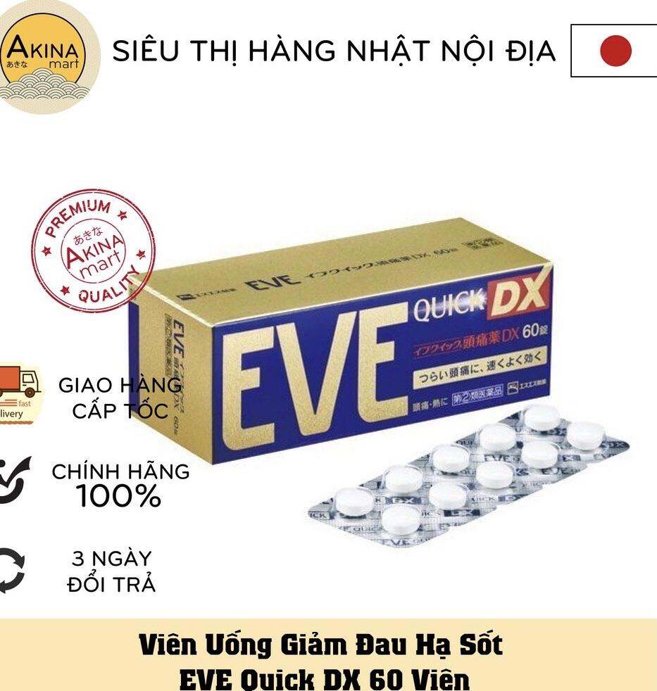 Viên uống giảm đau hạ sốt Eve Quick DX 60v 60 viên