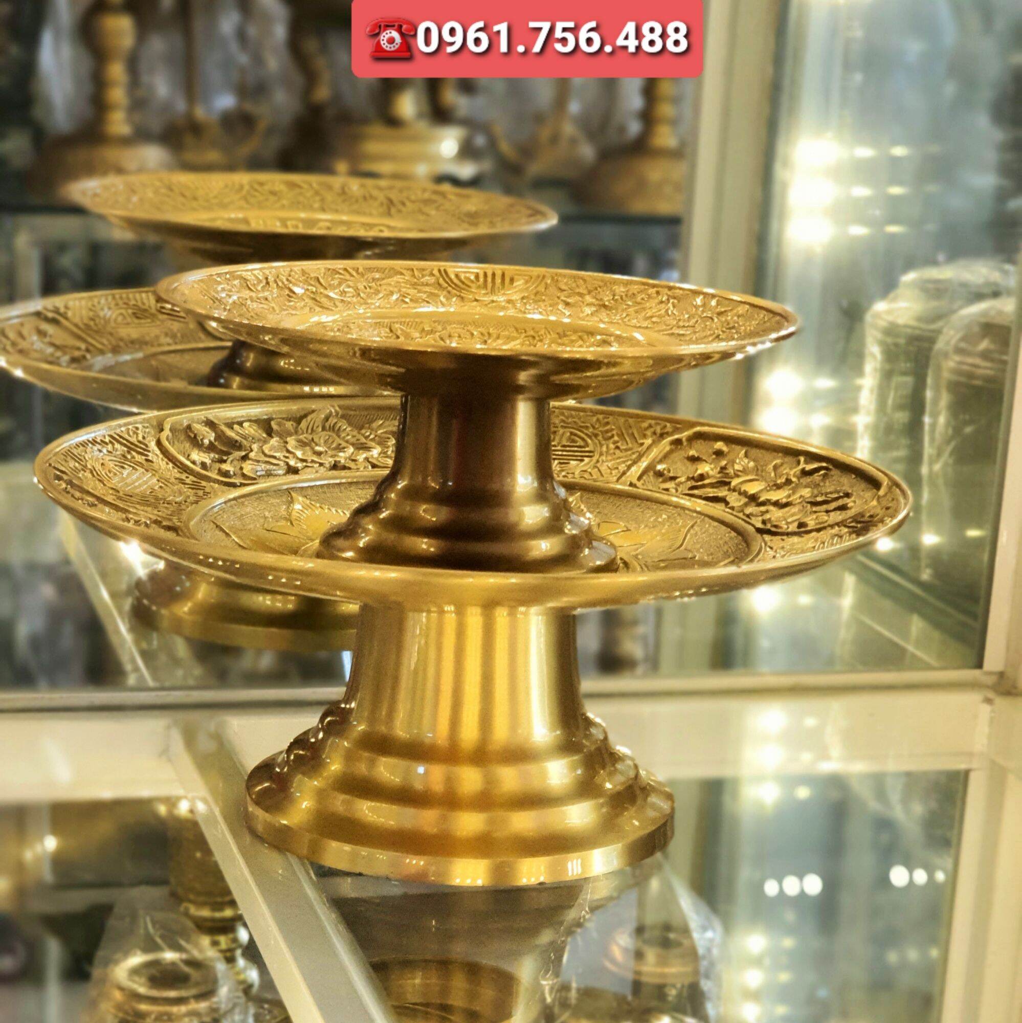 Mâm quả/ mâm đồng nguyên chất 35cm