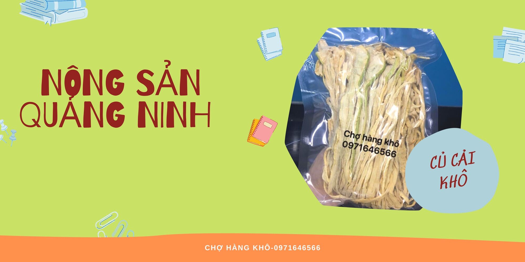 500G Củ cải khô sợi lớn giòn thơm