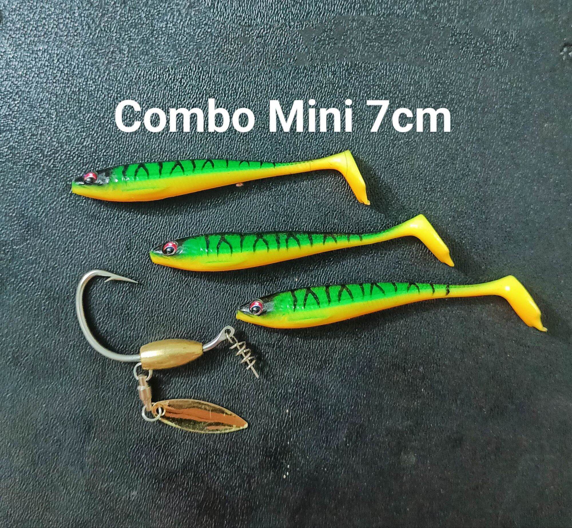 Combo mồi mềm nff mini 7cm, lưỡi ar15 4cm Không Rỉ