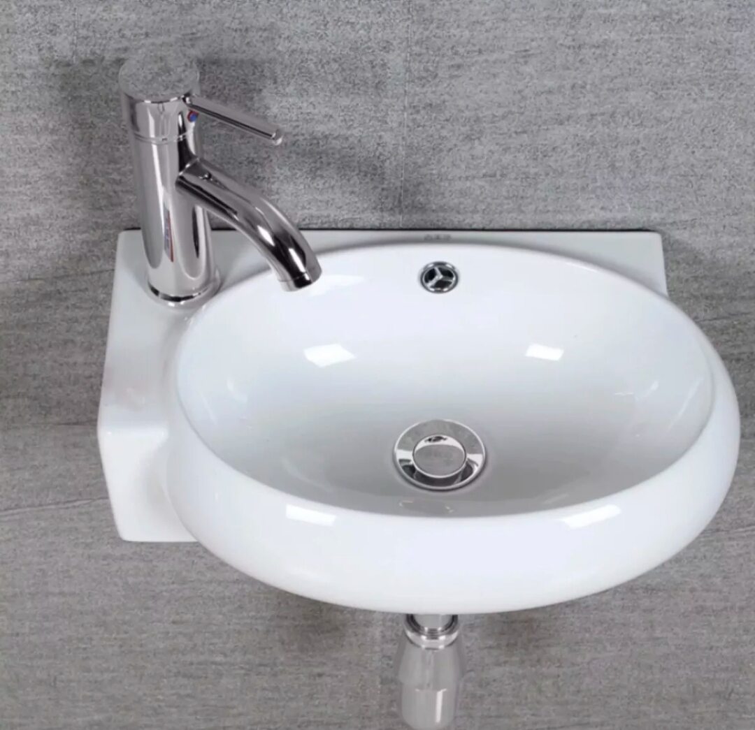 Lavabo rửa mặt mini treo tường góc trái