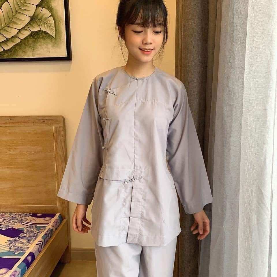 Bộ Vạt Hò nam nữ truyền thống - đồ lam đi chùa (46kg - 82kg)