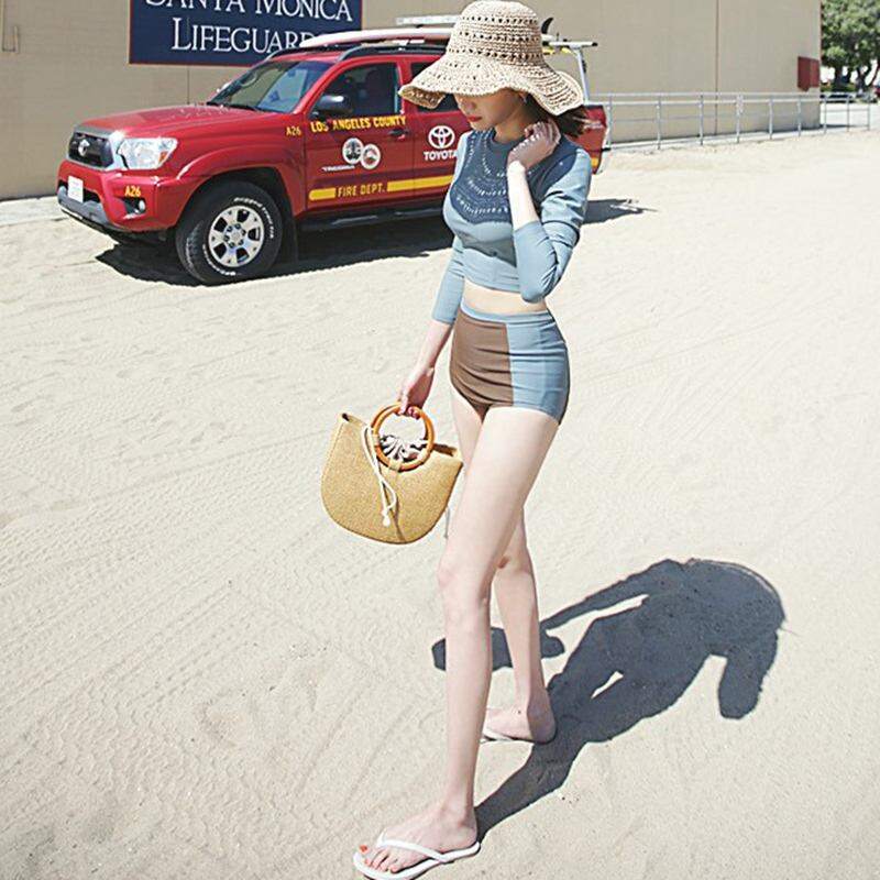 Trang Phục Lặn Hàn Quốc Áo Lặn Nữ Chống Nắng Dài Tay Áo Bơi Hai Mảnh Lặn Ống Thở Lướt Sóng Suối Nước Nóng Bãi Biển Che Bụng Thon Gọn