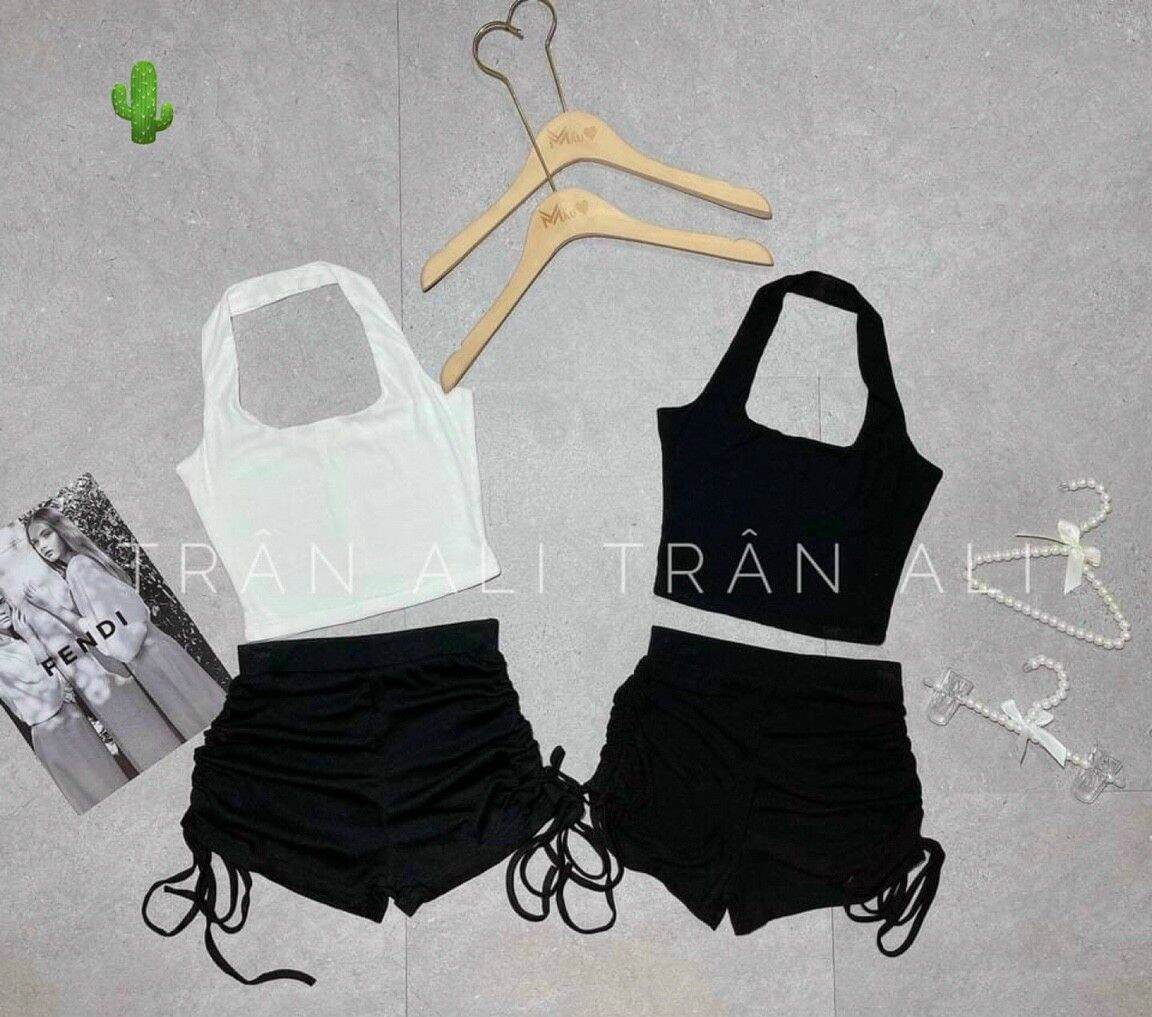 [HCM]Set yếm quần dây rút bên