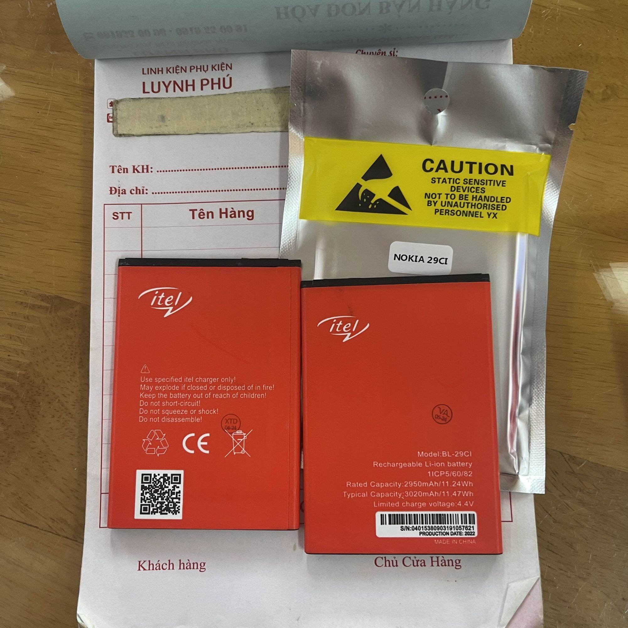 Pin nokia c20 itel bl-29ci 2950mah bao test