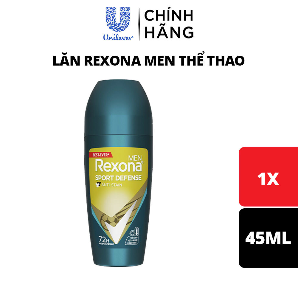 Lăn/Xịt khử mùi Rexona 72H kháng khuẩn thể thao dành cho nam 45/135ml