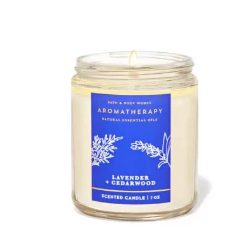 Nến thơm 1 tim thư giãn Bath & Body Works Aromatherepy Lavender + Cedarwood 198g