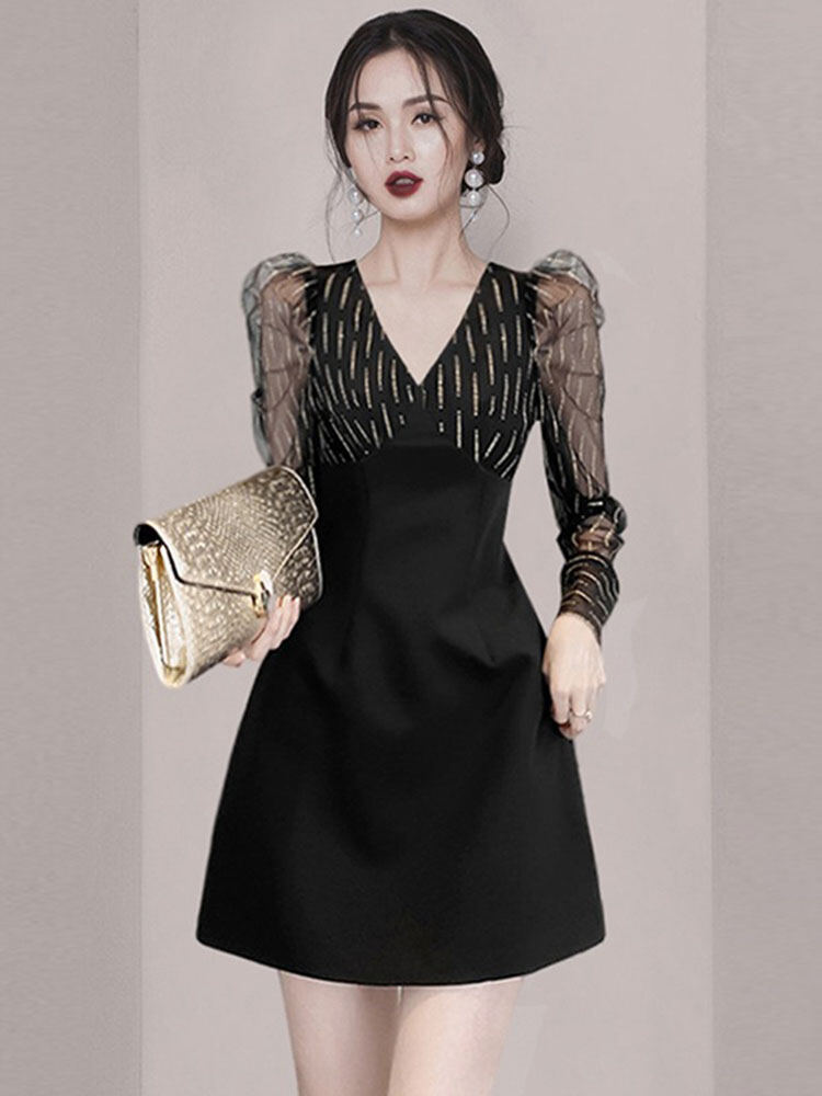 Phong Cách Hepburn Kiểu Pháp Mini Đầm Dạ Hội Nữ 2024 Mặc Tiệc Cao Cấp Thon Gọn Màu Đen Đầm Thích Hợp Để Mặc Hàng Ngày