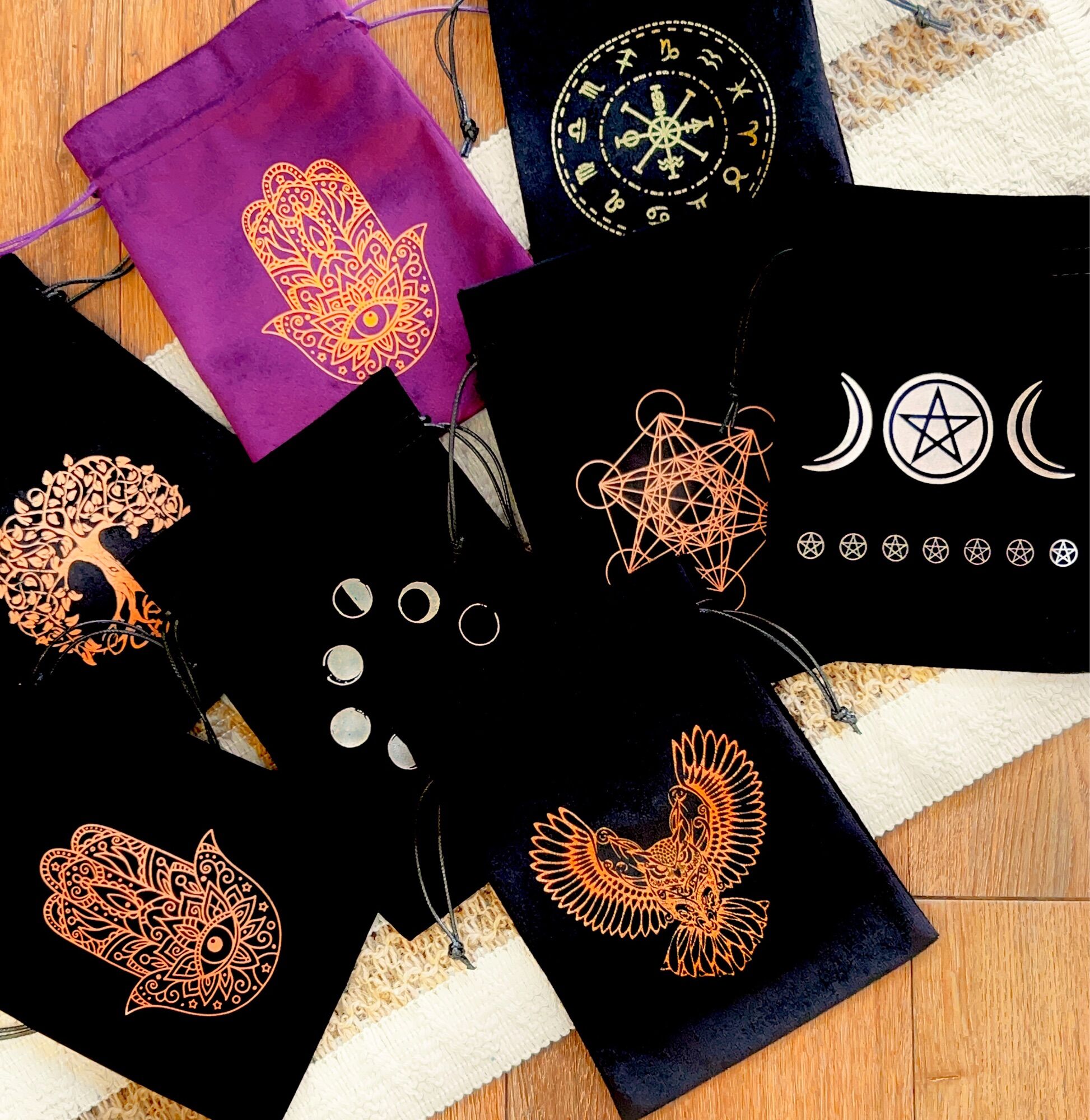 Túi đựng đá/bài Tarot nhiều hoạ tiết