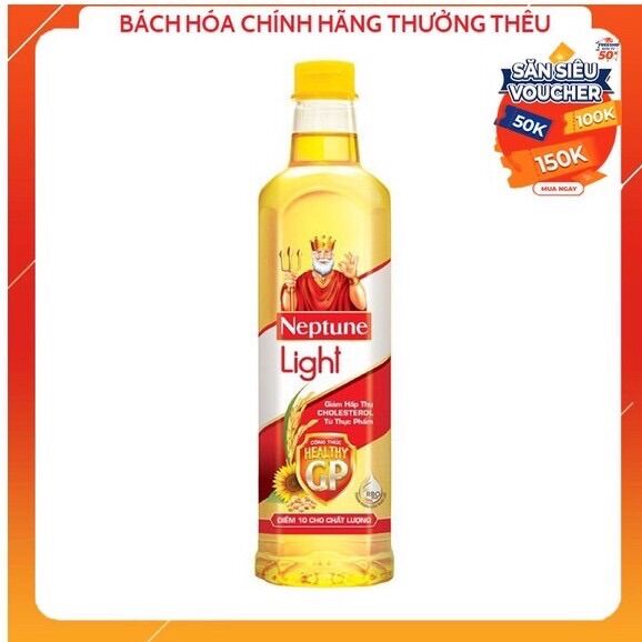 CB 2 CHAI Dầu ăn thượng hạng Neptune Light chai 1 lít