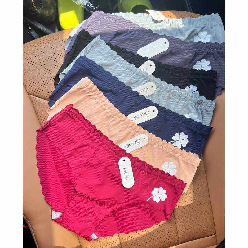 Sét 10 quần lót nữ, quần lót su tăm sóng hoa cúc mềm mát không lộ viền cắt