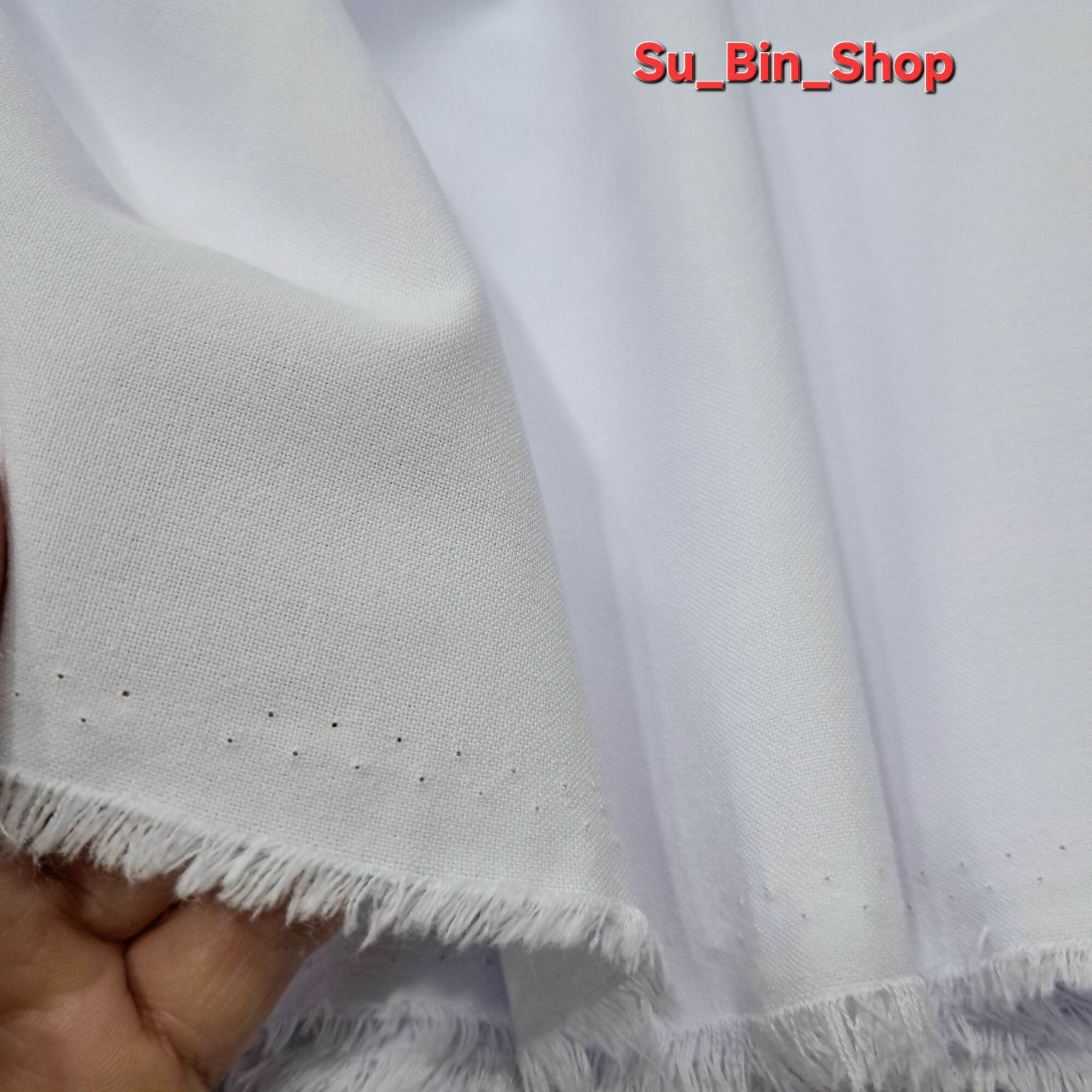 Vải kate FO trắng may đồ blouse y tá bác sĩ