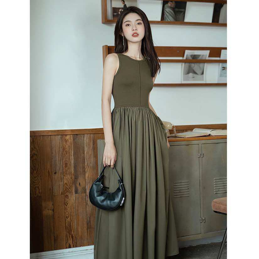 Long White Maxi Dress with Chest Hemline