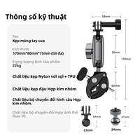 TELESIN Hợp Kim Nhôm Kẹp Camera Cho Xe Đạp/Tay Lái Xe Máy Giá Đỡ Đa Năng Kẹp Tương Thích Với GoPro DJI OSMO Insta360