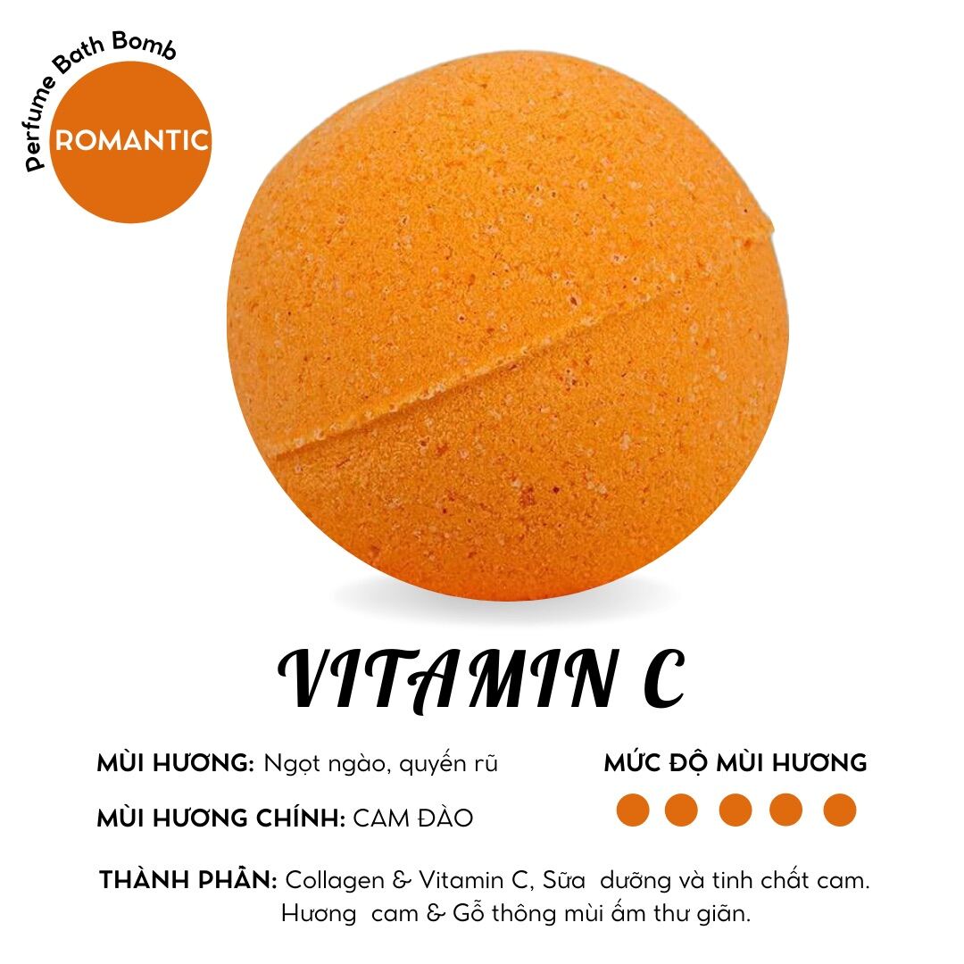 VITAMIN C[Labbi] Bath bomb / Viên sủi bồn tắm / Bom tắm / Viên thả bồn tắm / Bathbomb