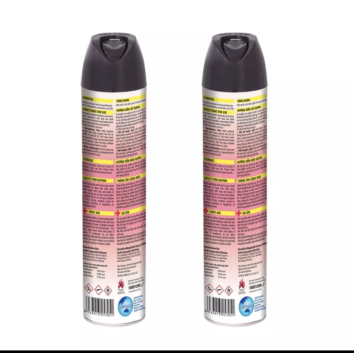 Combo 2 Bình xịt côn trùng Red Foxx 600ml - hương chanh