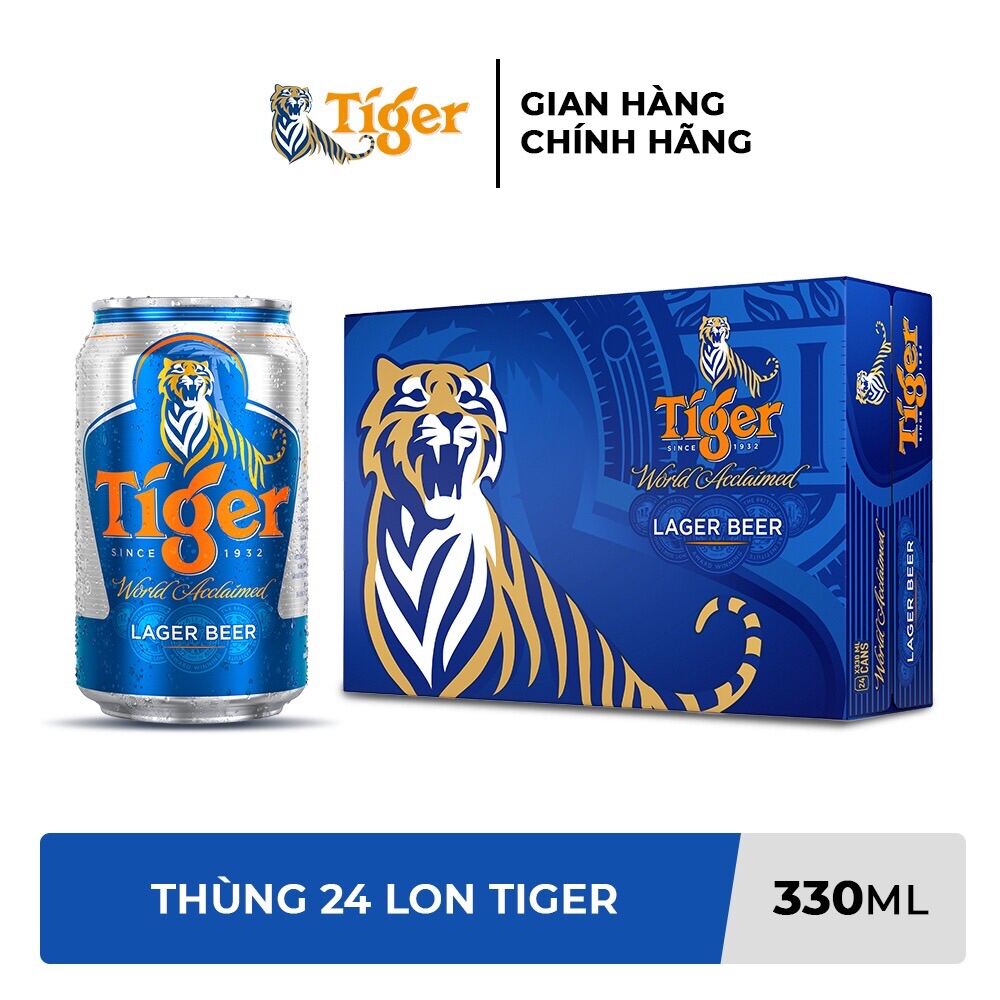 Thùng 24 Lon Bia Tiger 330ml/Lon.