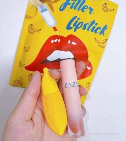 Son Chuối Filler Lipstick + son lì cam đất