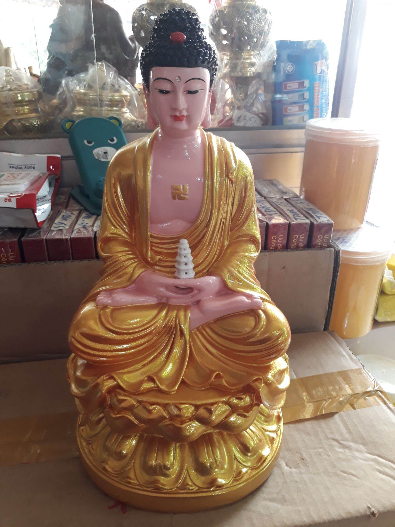 Tượng phật dược sư 3 tấc chất liệu polyme