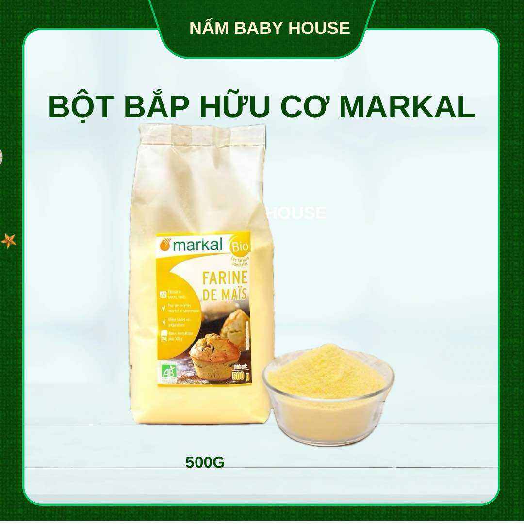 Date 1/2026 - Bột bắp hữu cơ Markal Pháp làm bánh, váng sữa cho bé ăn dặm