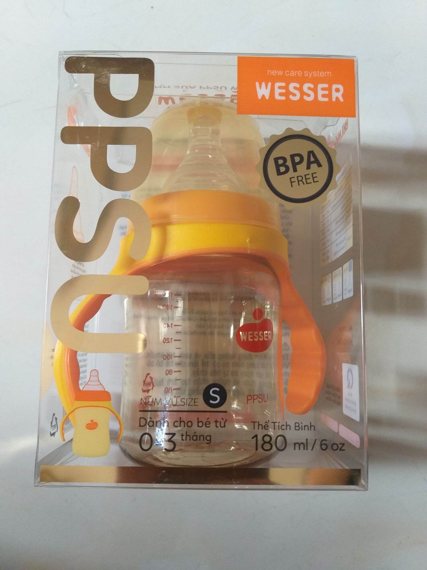 Bình sữa cổ rộng ppsu wesser 180ml