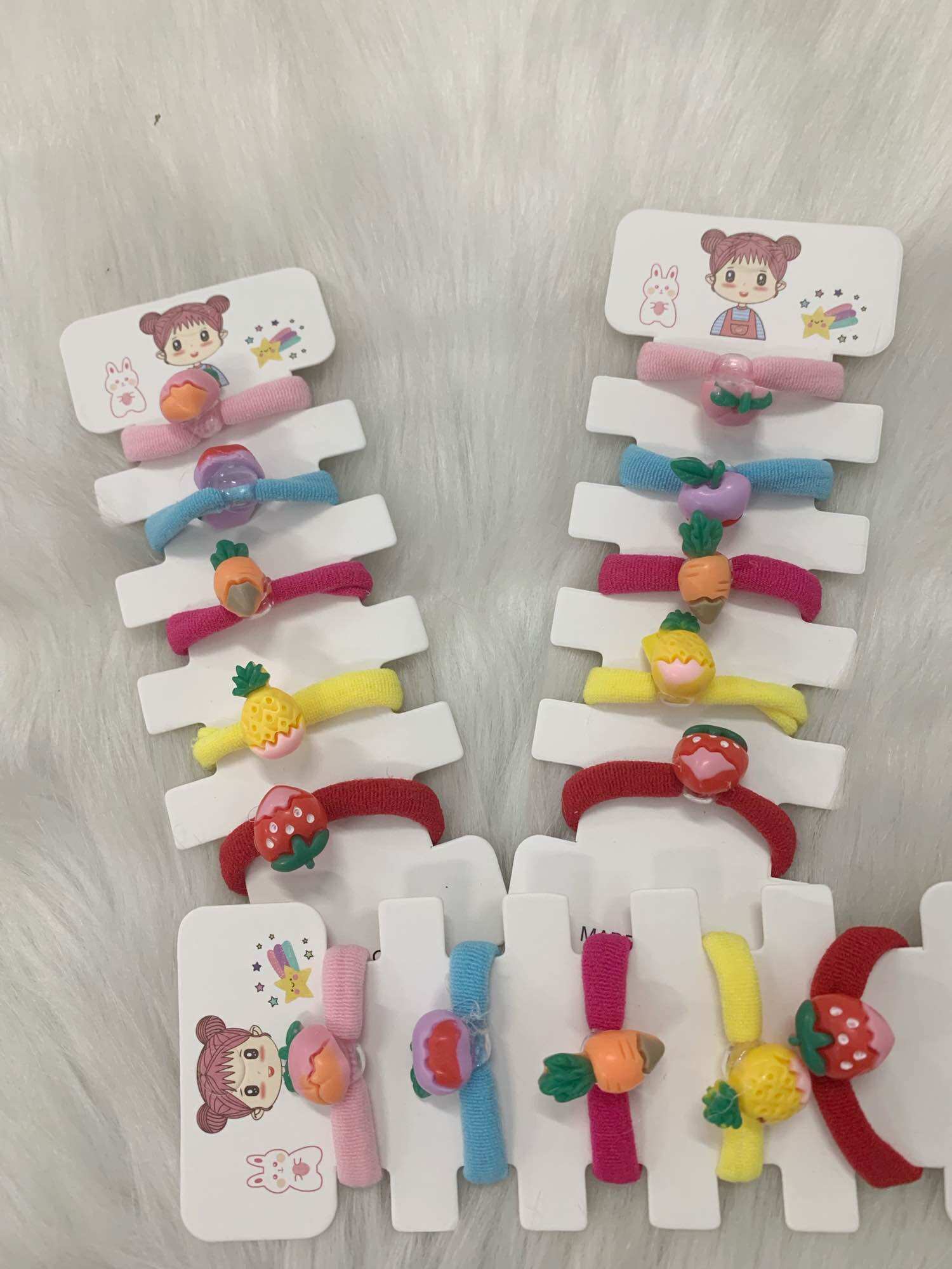 Set cột tóc đính charm trái cây đáng yêu cho bé