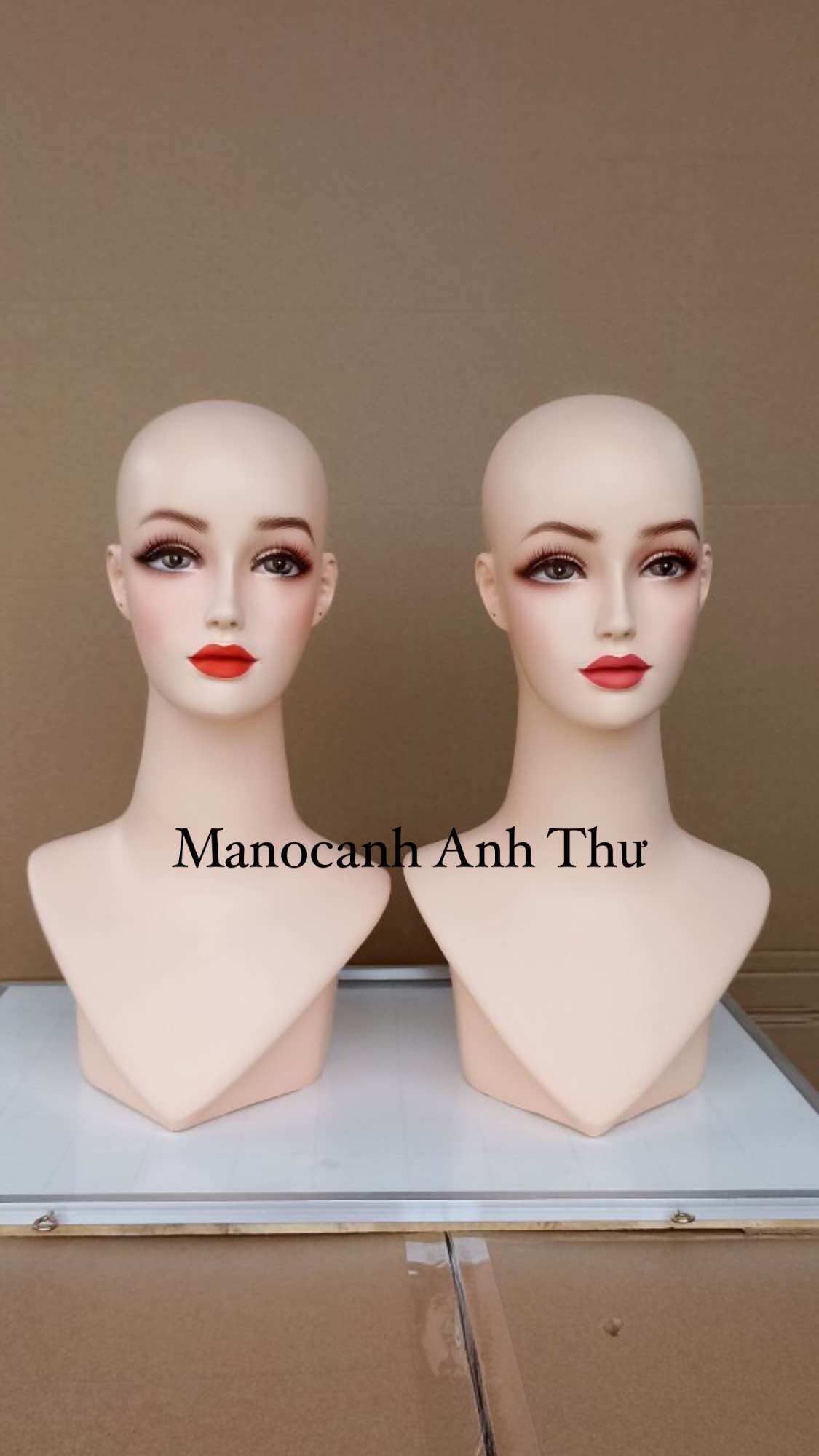 Đầu manocanh nam nữ đội nón, đội tóc giả
