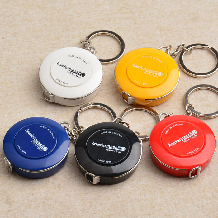 Móc chìa khóa thước cuộn thước đo áo thước ba vòng thước móc khóa thước cuộn co giãn tự động thước may trang phục thước da mềm