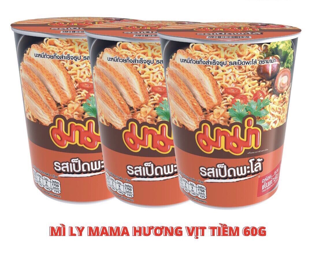 Lốc 3 ly - mì thái mama hương vịt 60g