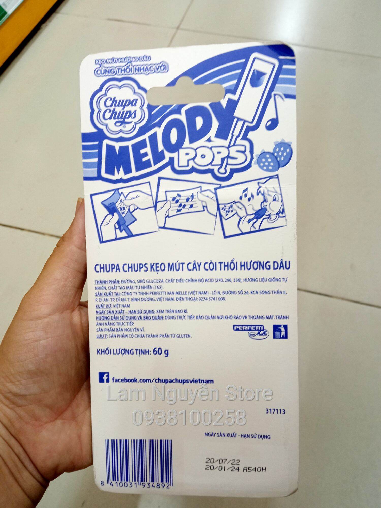 Kẹo thổi mút còi Chupa Chups Melody phát ra nhạc