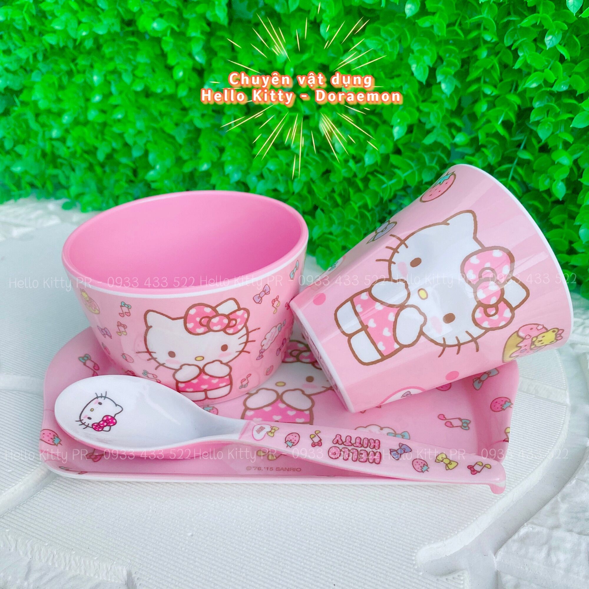 COMBO CHÉN LY MUỖNG DĨA HELLO KITTY
