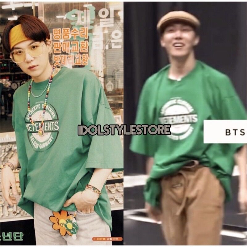 Áo xanh suga bts