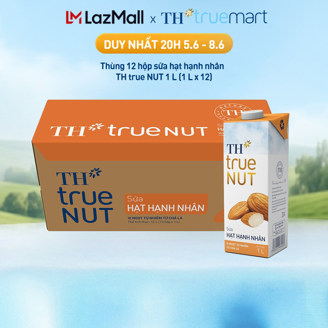 Thùng 12 hộp sữa hạt hạnh nhân TH true NUT 1 L (1 L x 12)