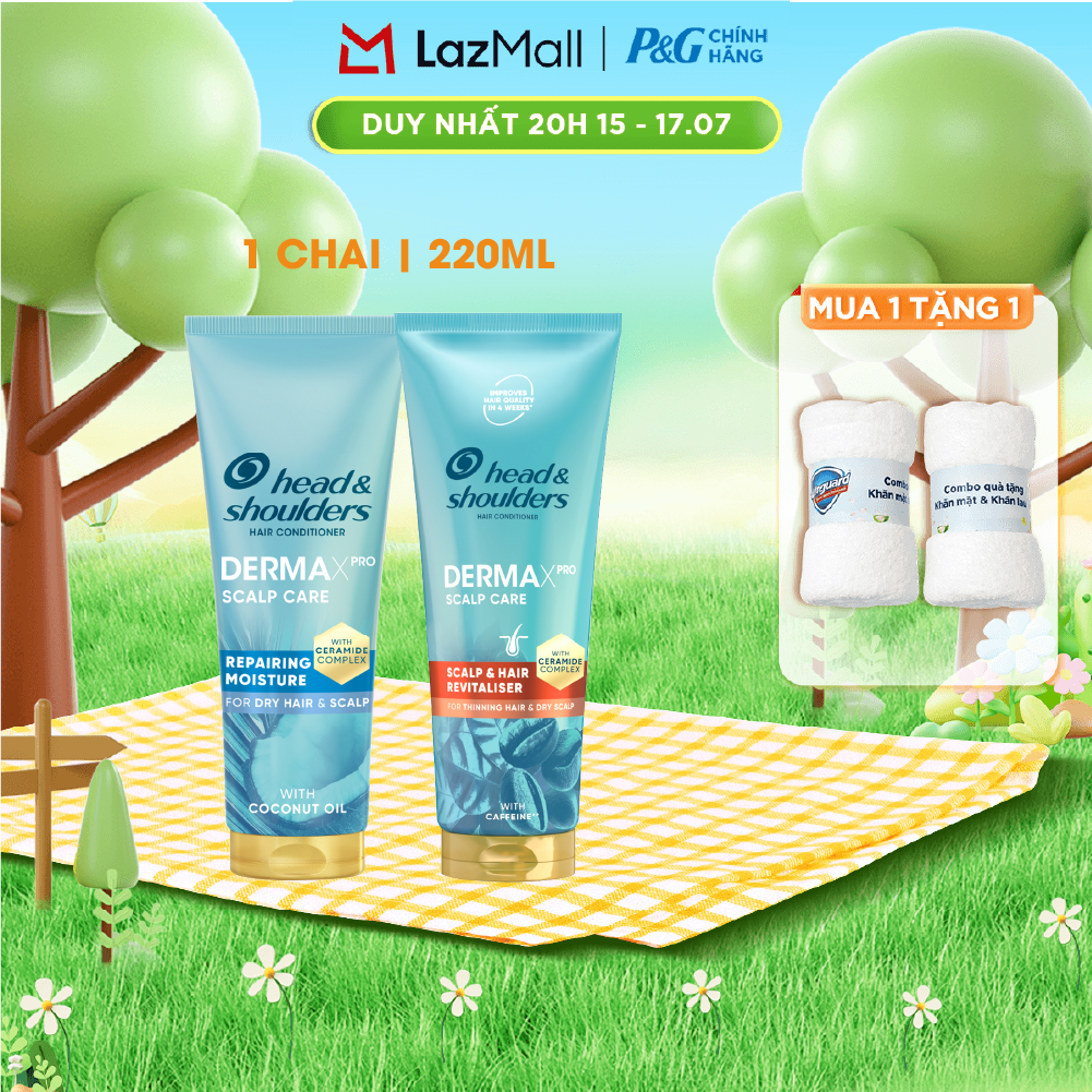 Dầu Xả HS Chuyên Sâu Dermaxpro Scalp Care Repairing Moisture Phục Hồi Dưỡng Ẩm/Scalp Care Hair Revitaliser Tái Tạo Tóc Chắc Khỏe Chai 220ml - Châu Âu