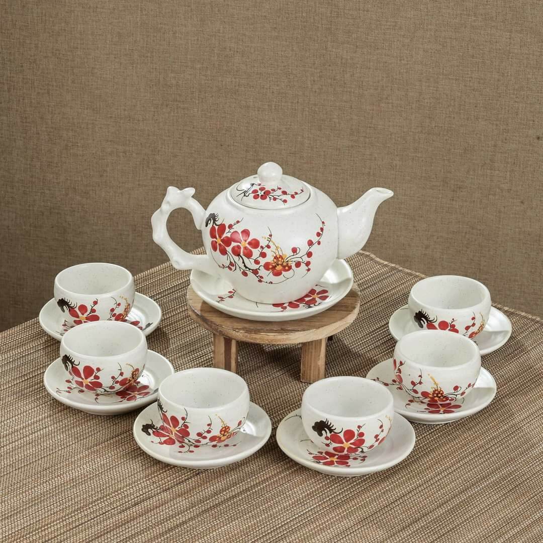 Bộ ấm chén uống trà Bát Tràng