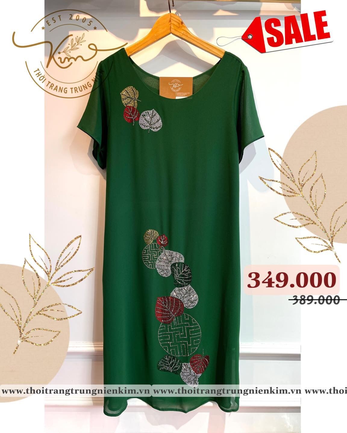 Đầm voan đính đá tôn dáng