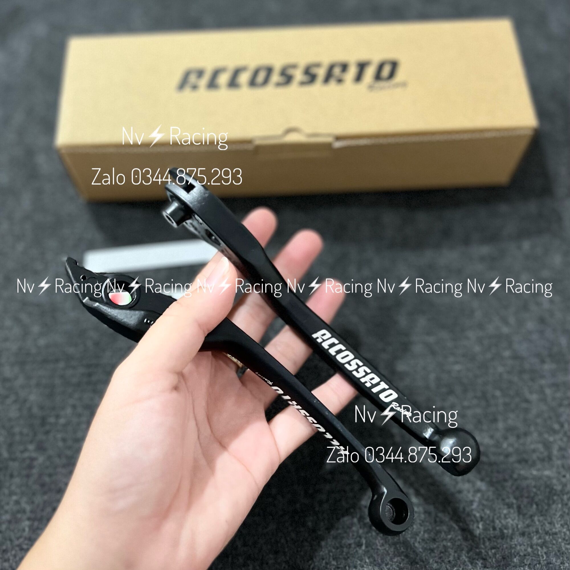 Bộ tay thắng Mod Accossato Đen nhám Vario/Winner/Exciter/Airblade/Vision/wave/Future