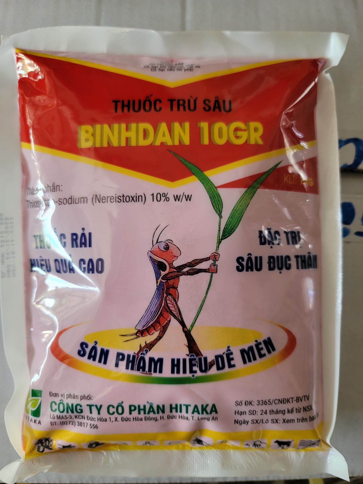 (Giá rẻ nhất)Thuốc trừ sâu Rải gốc Regent BINHDAN 10GR 1KG bột màu hồng - Tặng bao tay - Bán giá lỗ 