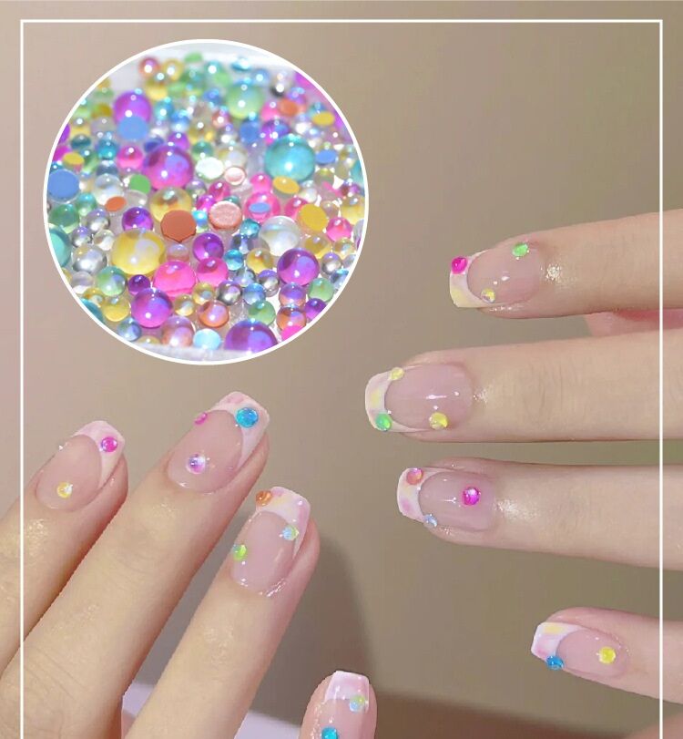 Đá đính nails- đá tròn giọt sương