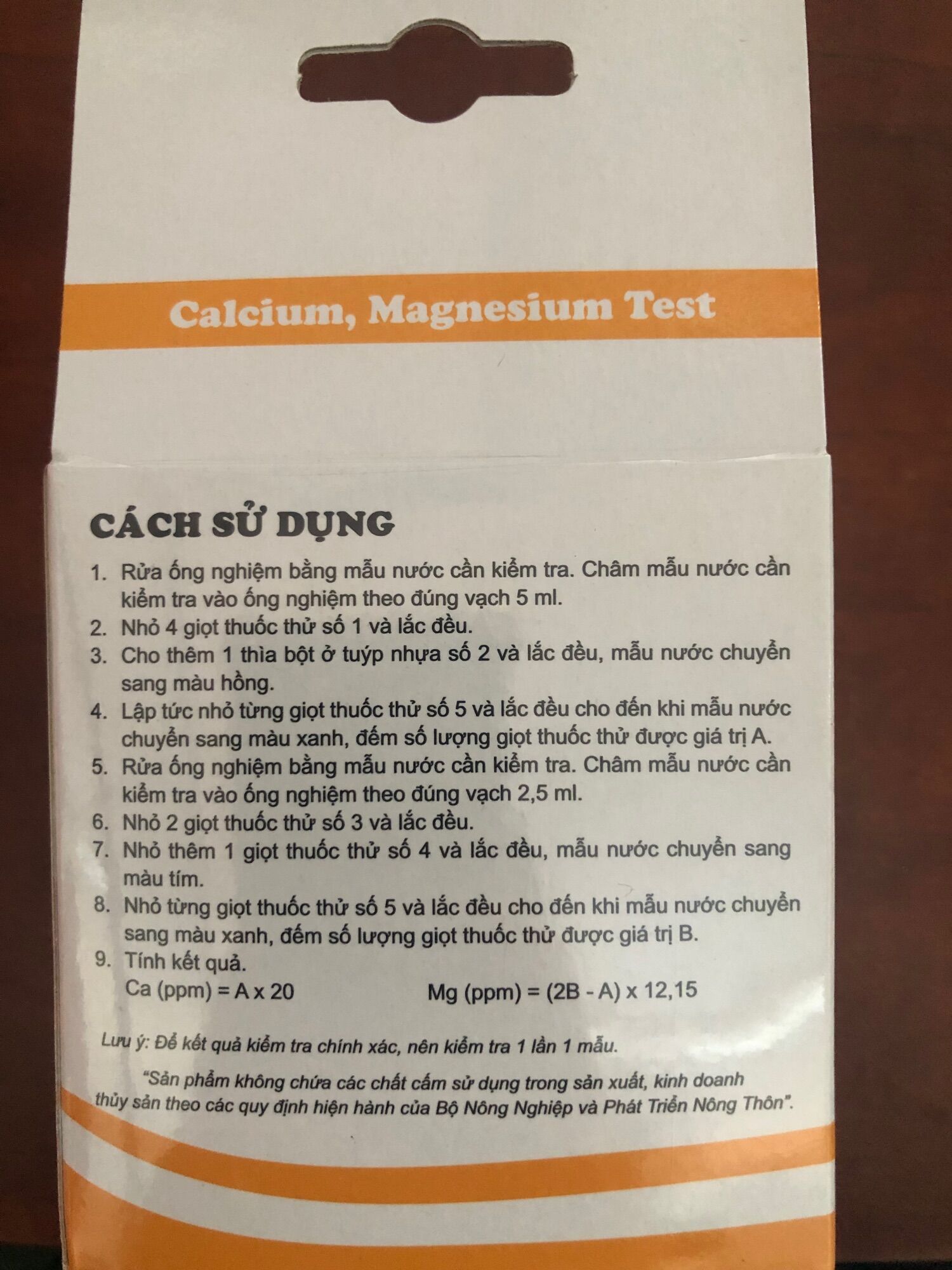 Test canxi,mg mẫu mới nhất, bộ đo Canxi, Mg CP