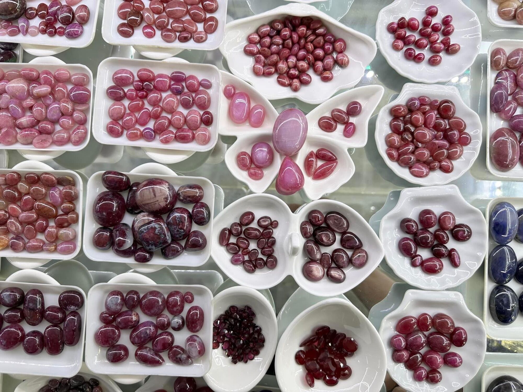 Mặt đá Ruby Lapis thiên thanh Saphire làm nhẫn