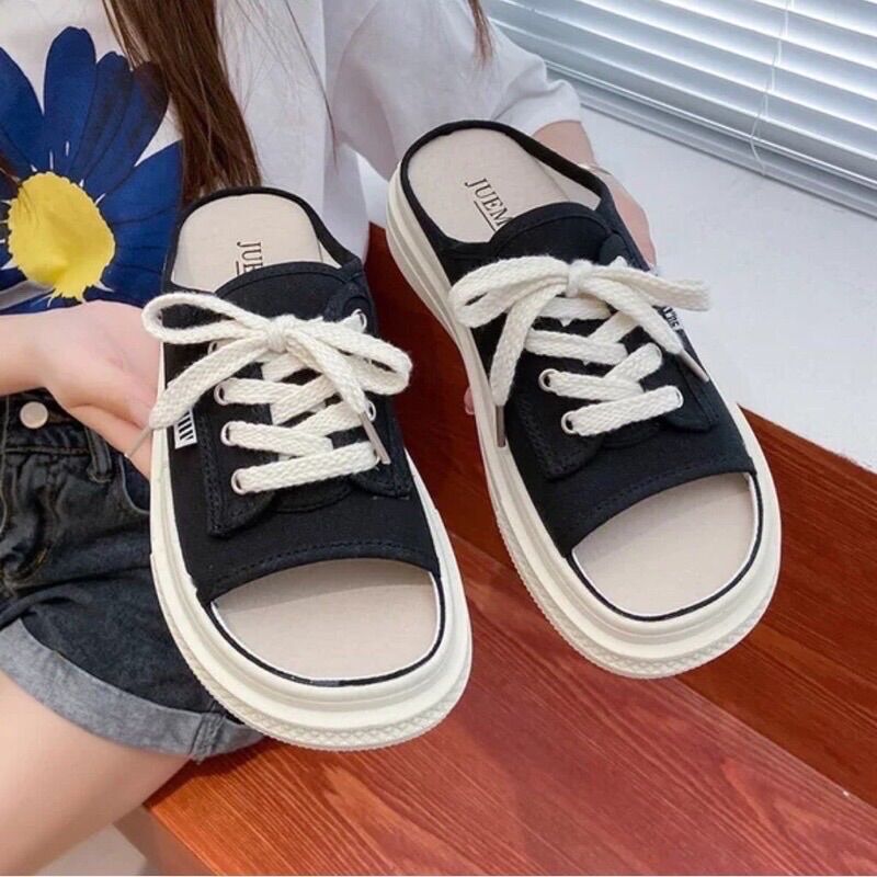 Giầy sục hở mũi kiểu buộc dây mới
