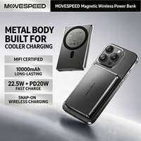 MOVESPEED | Pin Sạc Dự Phòng Siêu Mỏng Từ Tính Sạc Nhanh Không Dây Tương Thích Magsafe Vỏ Nhôm Hợp Kim Cho Điện Thoại