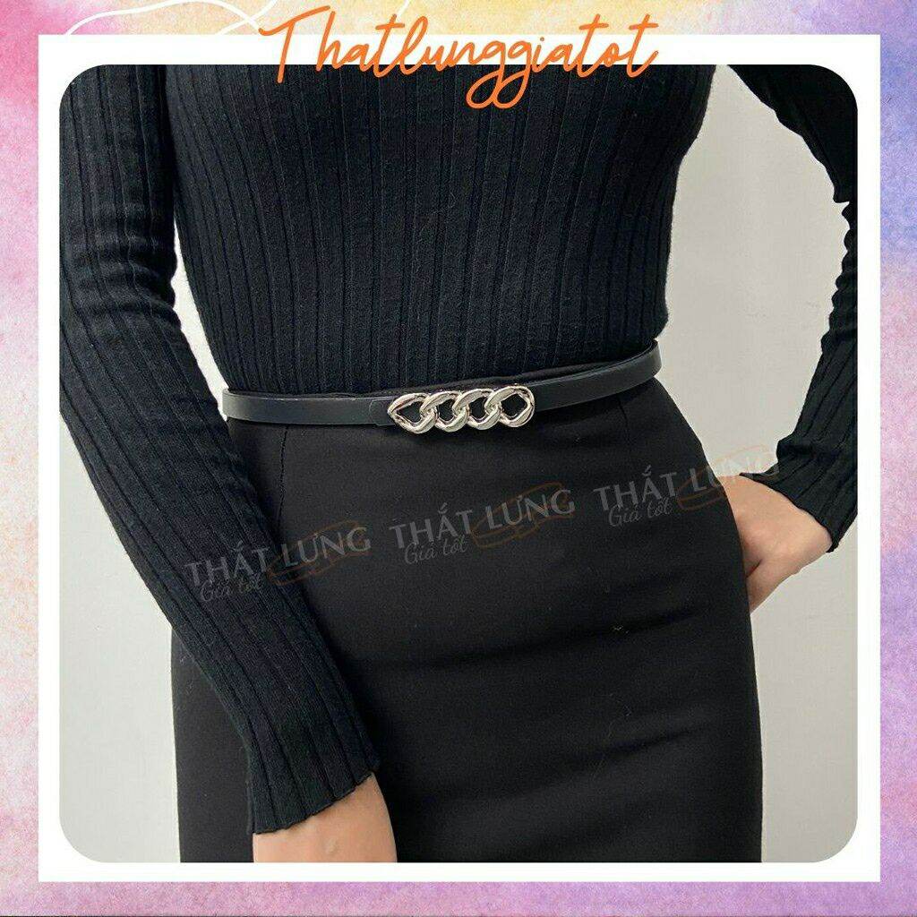 Thắt lưng mảnh cá tính bản nhỏ cho nữ đai váy da xinh bản 1.3cm TL414 - Thắt Lưng Giá Tốt