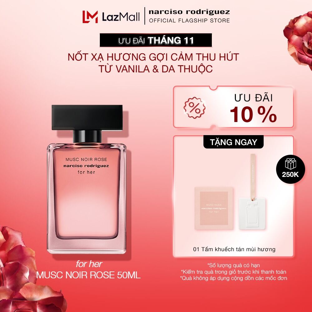 [ƯU ĐÃI THÁNG 11 | ƯU ĐÃI ĐẾN 17% + QUÀ TẶNG 250K] Nước Hoa Narciso Rodriguez Musc Noir Rose For Her