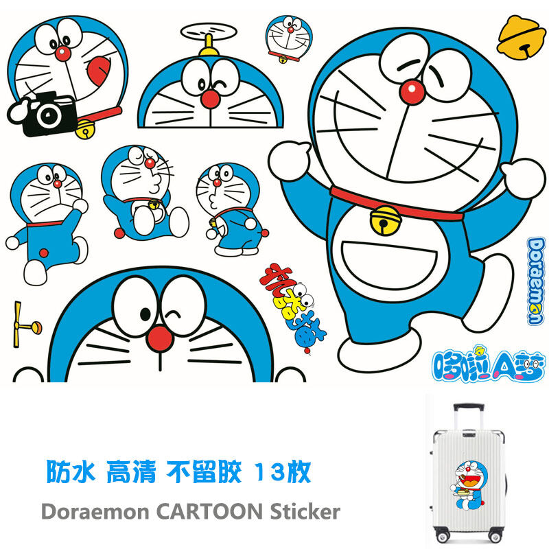 Hoạt Hình Doraemon Ô-tô GiấY Dán Valy Hành Lý Máy Tính Tranh Dán Tường Đàn Guitar Ván Trượt Cá Tính Thịnh Hành Mèo Máy Dán Tranh Chống Nước