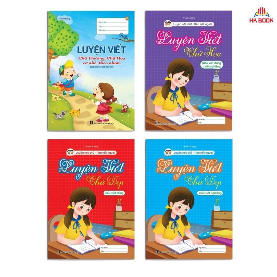 Combo 4 cuốn luyện viết chữ đẹp - chữ hoa - chữ thường